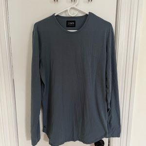 Burr Blue Cuts L/S Crew Elongated Size Large